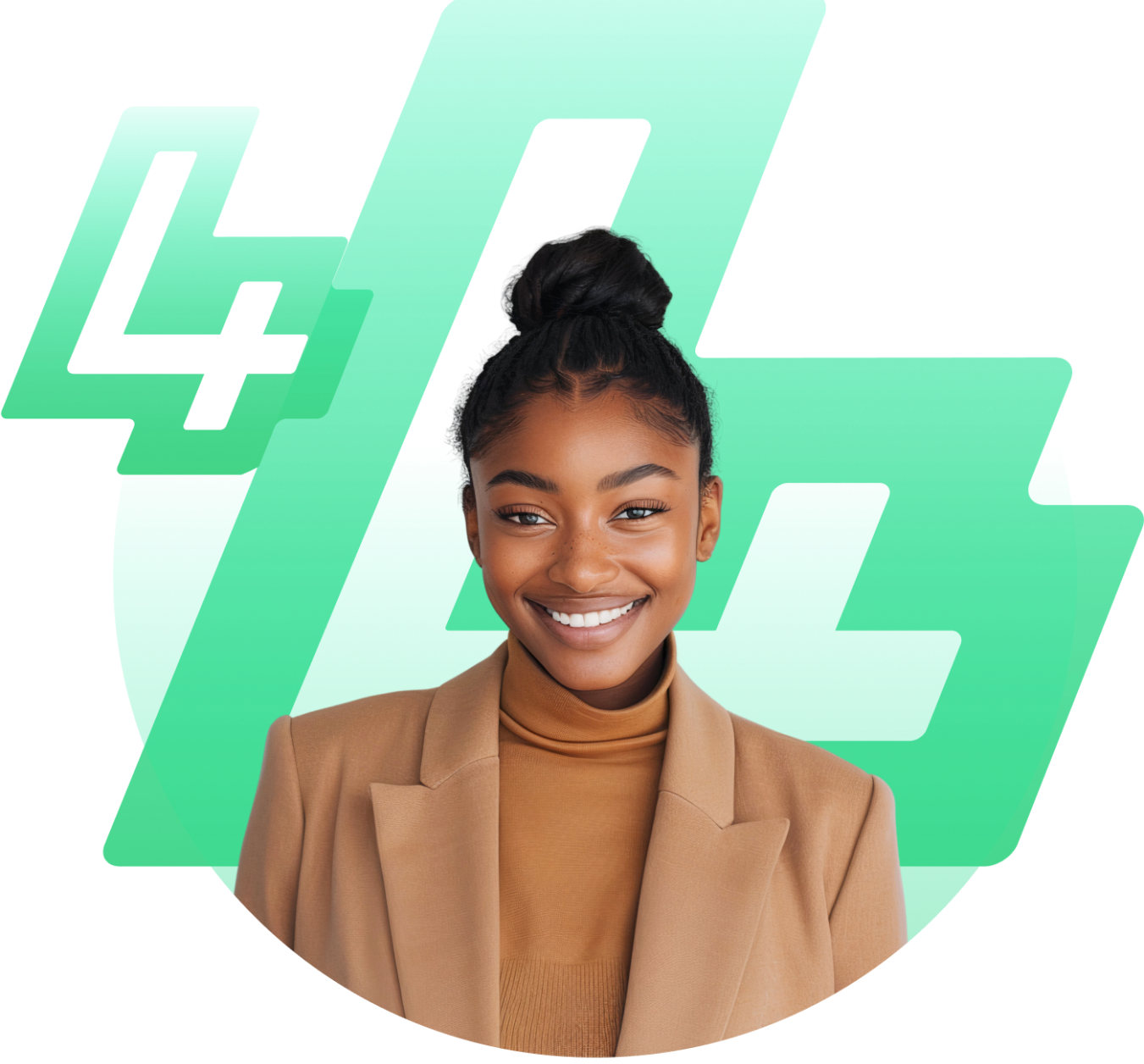 A young woman with the Skills4 logo in the background